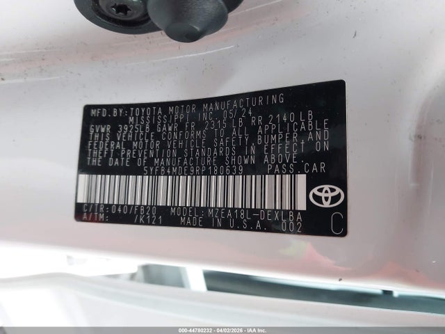 Toyota COROLLA LE 2024 5YFB4MDE9RP180639 Image 9