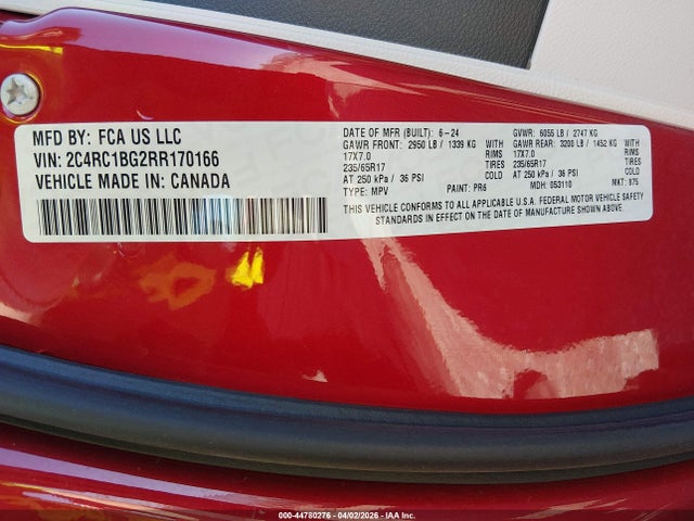 2024 CHRYSLER PACIFICA 2C4RC1BG2RR170166 Photo 8