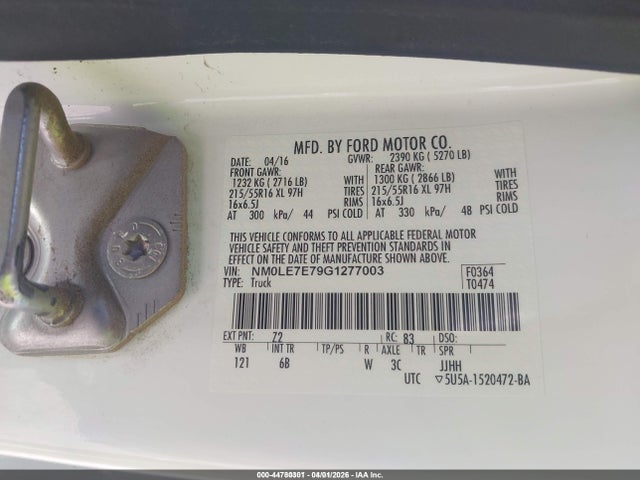 2016 FORD TRANSIT CONNECT NM0LE7E79G1277003 Photo 8