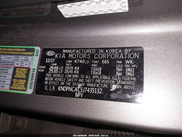 Продаж на аукціоні авто 2018 Kia Sportage Ex, vin: KNDPNCAC5J7435132, номер лоту: 44780329