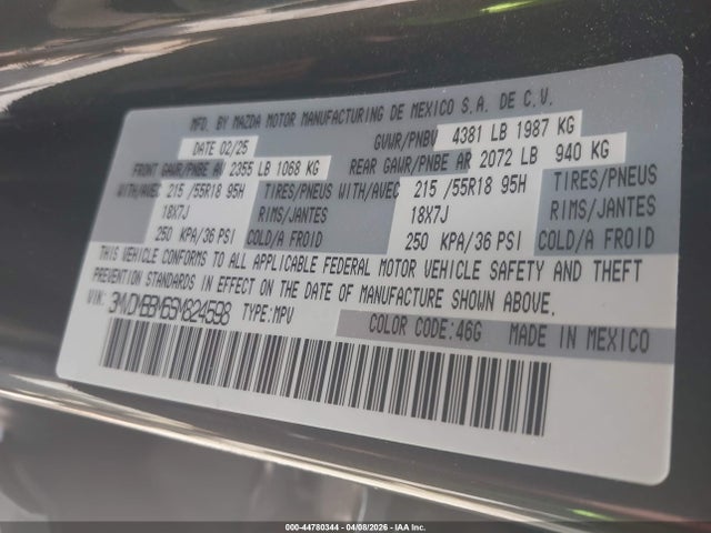 Aukcja sprzedaży 2025 Mazda Cx-30 2.5 S Select Sport, vin: 3MVDMBBM6SM824598, numer aukcji: 44780344