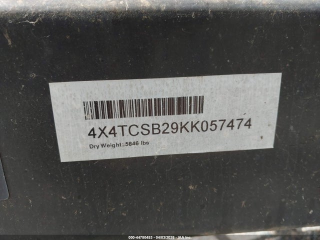44780453 :رقم المزاد ، 4X4TCSB29KK057474 vin ، 2019 Forest River Forest River مزاد بيع