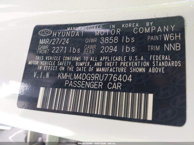 Hyundai ELANTRA SEL 2024 KMHLM4DG9RU776404 Image 9