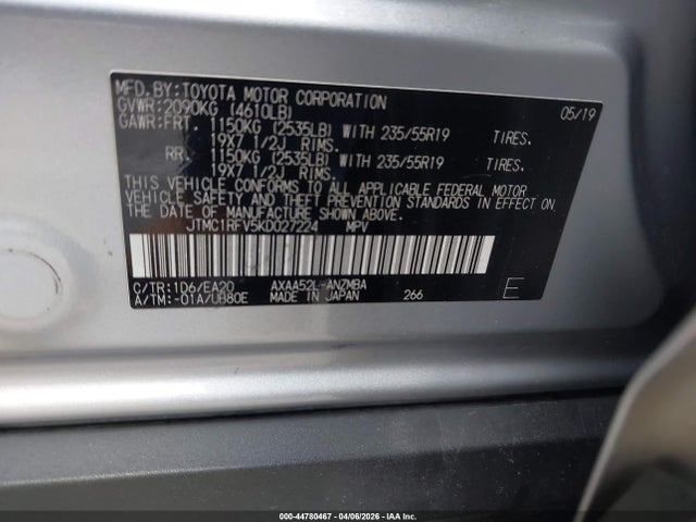 Toyota Rav4 Xle Premium 2019 JTMC1RFV5KD027224 Image 9