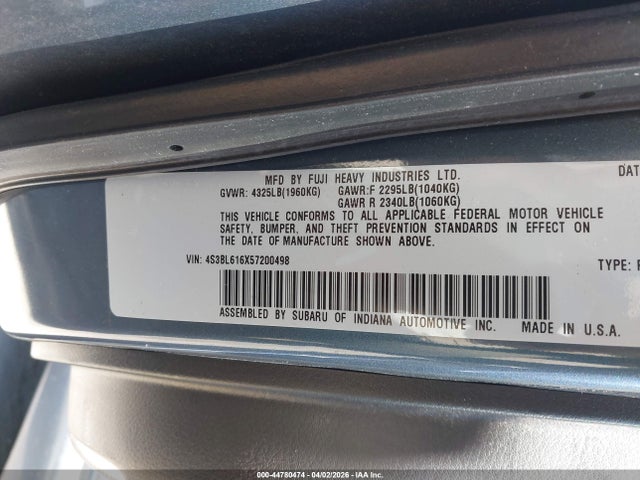 Aukcja sprzedaży 2005 Subaru Legacy 2.5i, vin: 4S3BL616X57200498, numer aukcji: 44780474