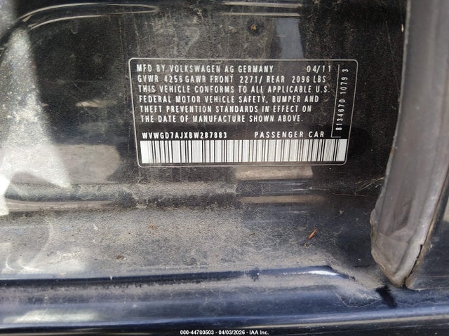 Aukcja sprzedaży 2011 Volkswagen Gti 4-door, vin: WVWGD7AJXBW287883, numer aukcji: 44780503