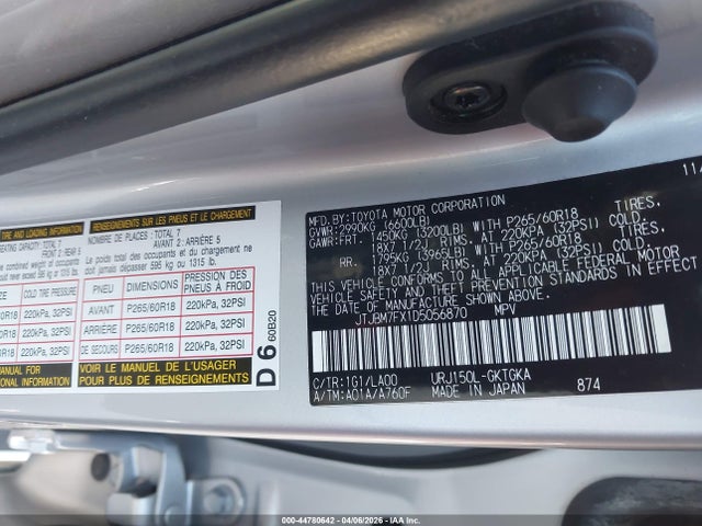 Продажа на аукционе авто 2013 Lexus Gx 460, vin: JTJBM7FX1D5056870, номер лота: 44780642