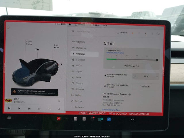 Продаж на аукціоні авто 2021 Tesla Model 3 Standard Range Plus Rear-wheel Drive, vin: 5YJ3E1EA4MF876051, номер лоту: 44780695