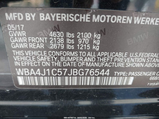 Продажа на аукционе авто 2018 Bmw 430i Gran Coupe, vin: WBA4J1C57JBG76544, номер лота: 44780714
