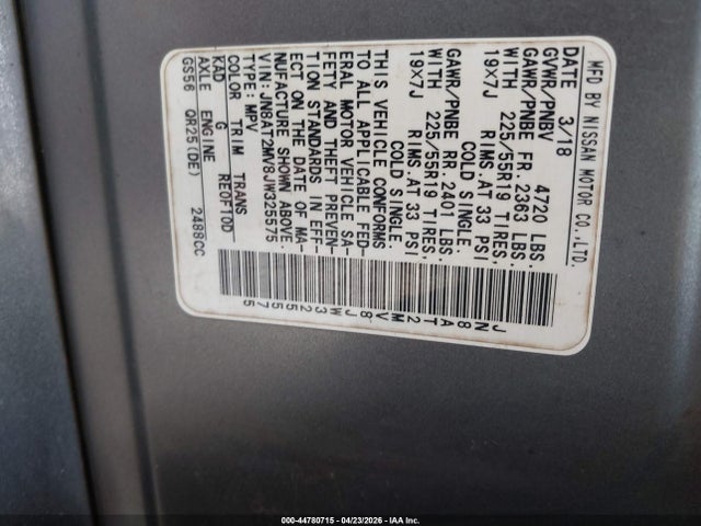 Nissan Rogue Sl 2018 JN8AT2MV8JW325575 Image 9