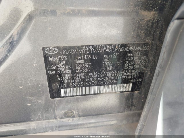Hyundai Santa Fe Se 2019 5NMS23AD6KH126789 Image 9