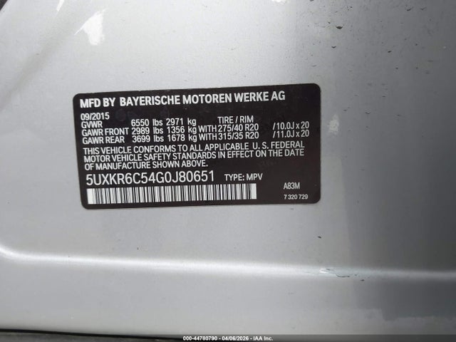 5UXKR6C54G0J80651 BMW X5 Xdrive50i