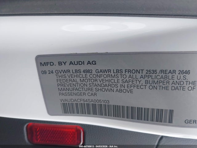 2025 AUDI A5 SPORTBACK WAUDACF54SA005103 Photo 8