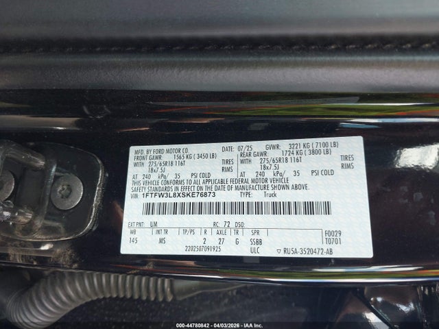 1FTFW3L8XSKE76873 Ford F-150 Xlt