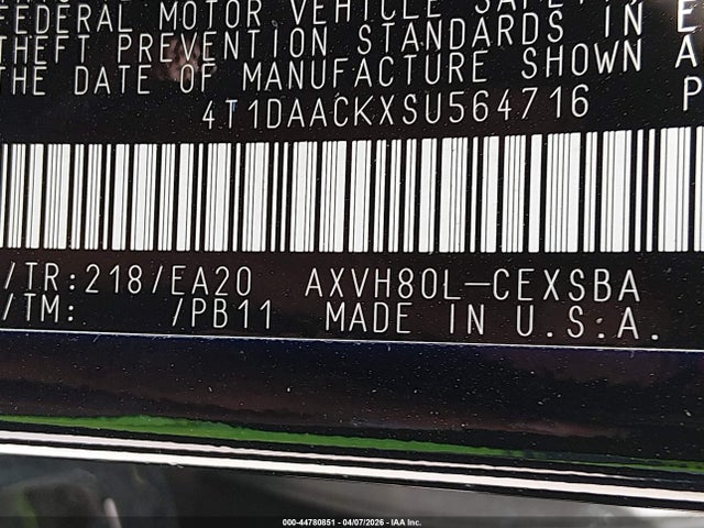 Продажа на аукционе авто 2025 Toyota Camry Se, vin: 4T1DAACKXSU564716, номер лота: 44780851