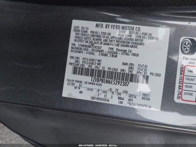 1ZVBP8EM6E5292307 Ford Mustang V6 Premium