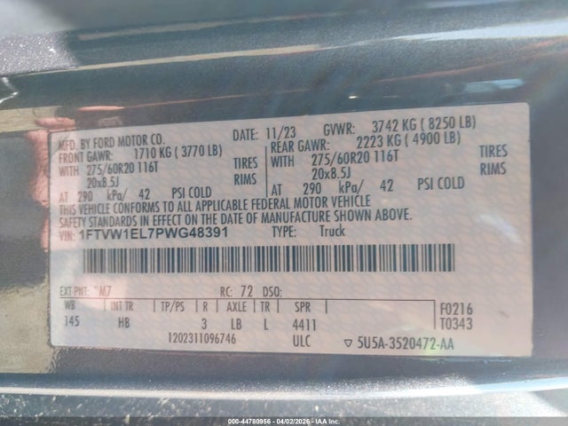 2023 FORD F-150 LIGHTNING 1FTVW1EL7PWG48391 Photo 8