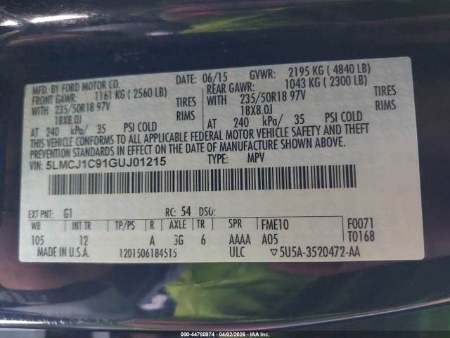 Lincoln Mkc Premier 2016 5LMCJ1C91GUJ01215 Image 9
