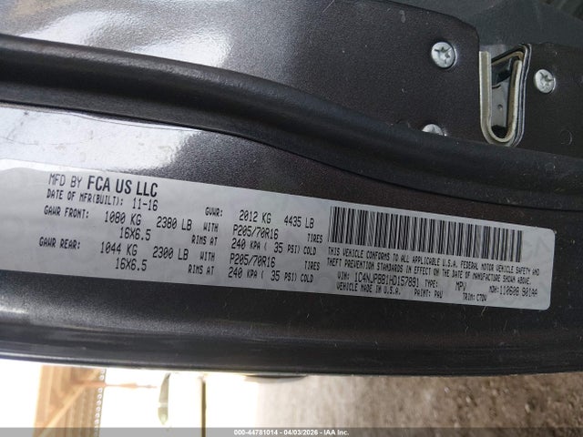 Продажа на аукционе авто 2017 Jeep Patriot Sport Fwd, vin: 1C4NJPBB1HD157891, номер лота: 44781014