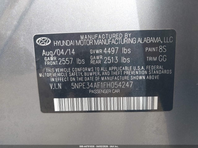 Hyundai Sonata Sport 2015 5NPE34AF1FH054247 Image 9