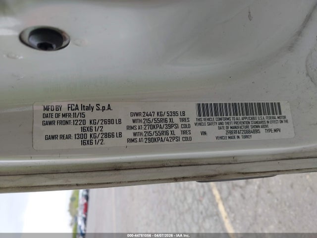 Продажа на аукционе авто 2016 Ram Promaster City Tradesman, vin: ZFBERFAT2G6B48915, номер лота: 44781056