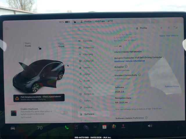 5YJYGDEE7MF089454 Tesla Model Y Long Range Dual Motor All-wheel Drive