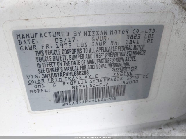 Nissan SENTRA SV 2017 3N1AB7AP4HL686208 Image 9