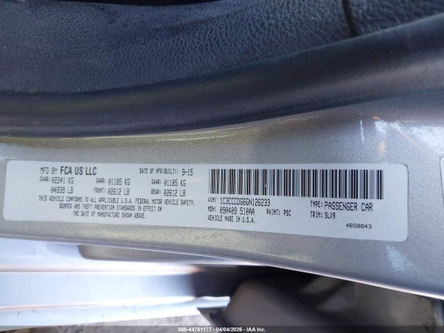 2016 Chrysler 200 S მანქანა იყიდება აუქციონზე, vin: 1C3CCCDG6GN126233, აუქციონის ნომერი: 44781177