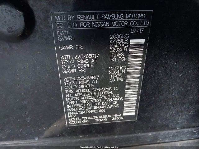 Nissan ROGUE SV 2017 KNMAT2MTXHP610101 Image 9