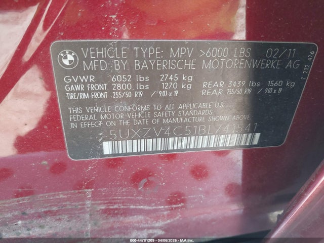 2011 BMW X5 5UXZV4C51BL741541 Photo 8