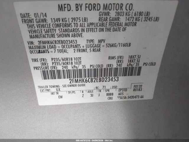 Ford FLEX SEL 2014 2FMHK6C82EBD23453 Image 9