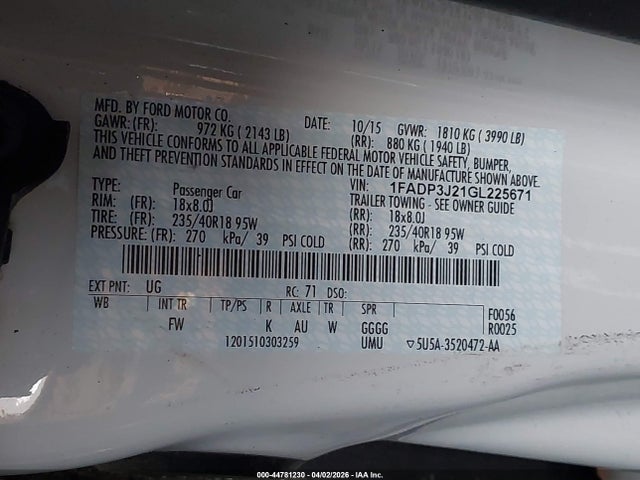 Ford Focus Titanium 2016 1FADP3J21GL225671 Image 9