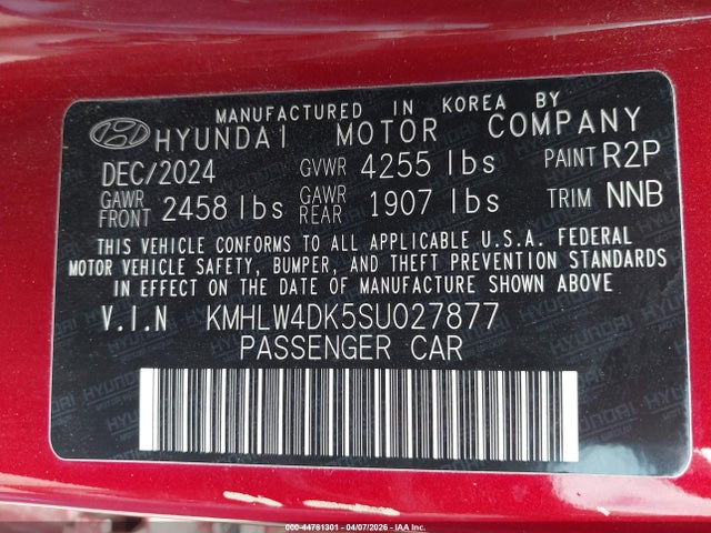 Продажа на аукционе авто 2025 Hyundai Elantra N, vin: KMHLW4DK5SU027877, номер лота: 44781301