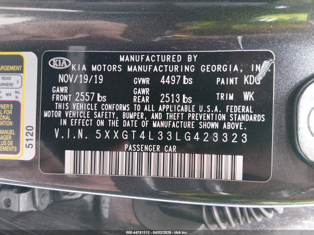 5XXGT4L33LG423323 KIA Optima Lx