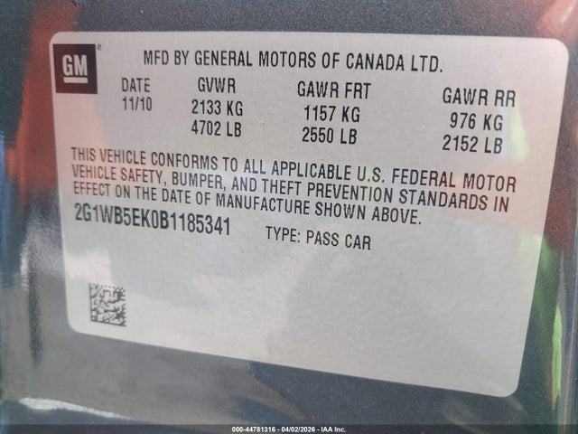 2011 CHEVROLET IMPALA 2G1WB5EK0B1185341 Photo 8