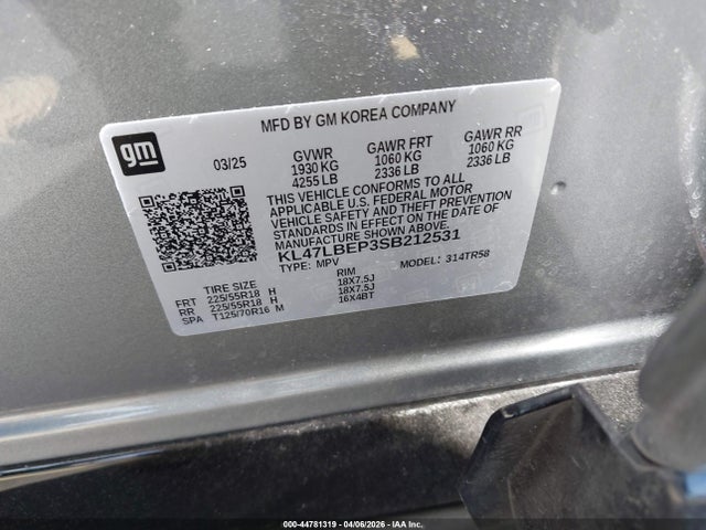 Aukcja sprzedaży 2025 Buick Envista Sport Touring Fwd, vin: KL47LBEP3SB212531, numer aukcji: 44781319