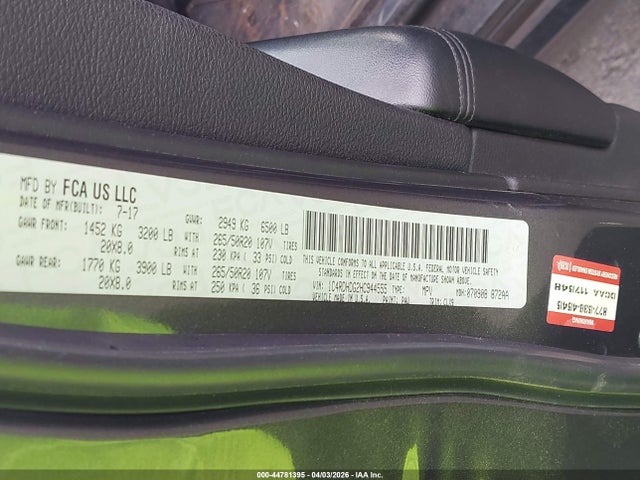 Aukcja sprzedaży 2017 Dodge Durango Gt Rwd, vin: 1C4RDHDG2HC944555, numer aukcji: 44781395