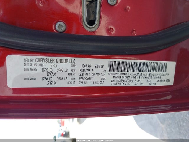 Aukcja sprzedaży 2014 Ram 1500 Tradesman, vin: 1C6RR6KG3ES146812, numer aukcji: 44781406
