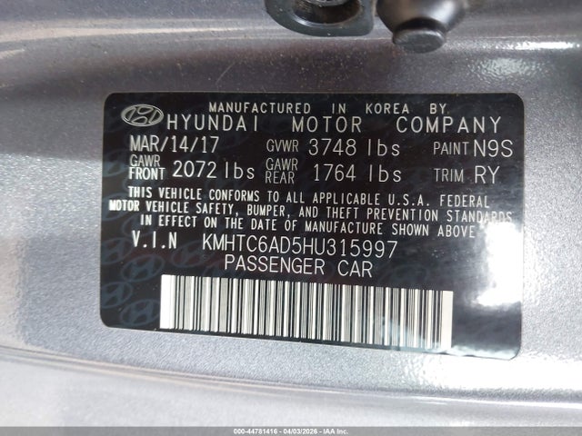KMHTC6AD5HU315997 Hyundai Veloster Value Edition