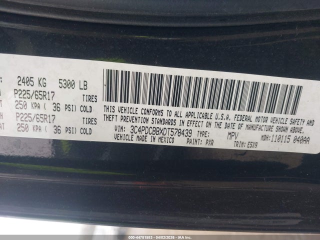 Продаж на аукціоні авто 2013 Dodge Journey Sxt, vin: 3C4PDCBBXDT578439, номер лоту: 44781583