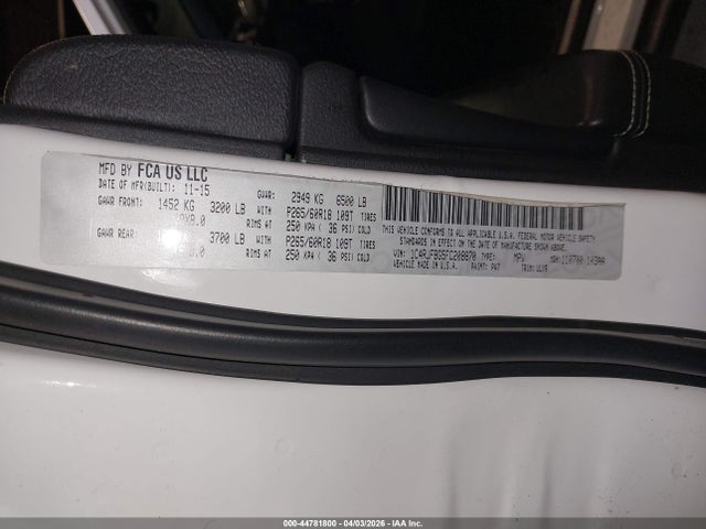 2015 JEEP GRAND CHEROKEE 1C4RJFBG5FC208870 Photo 8