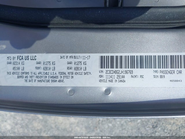 Продажа на аукционе авто 2018 Dodge Charger Sxt Rwd, vin: 2C3CDXBG2JH196769, номер лота: 44781830