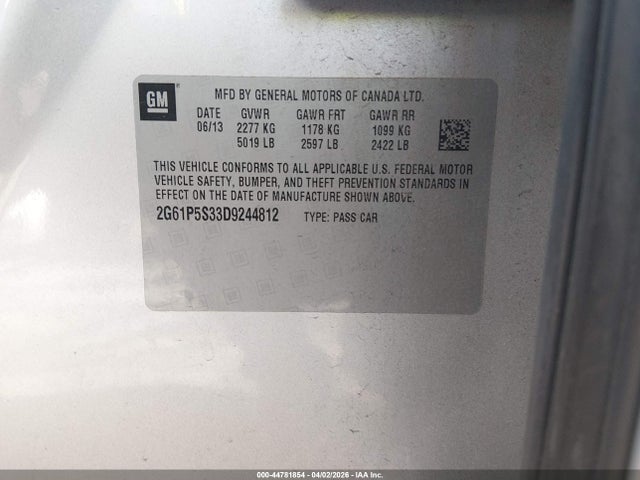 2013 CADILLAC XTS 2G61P5S33D9244812 Photo 8