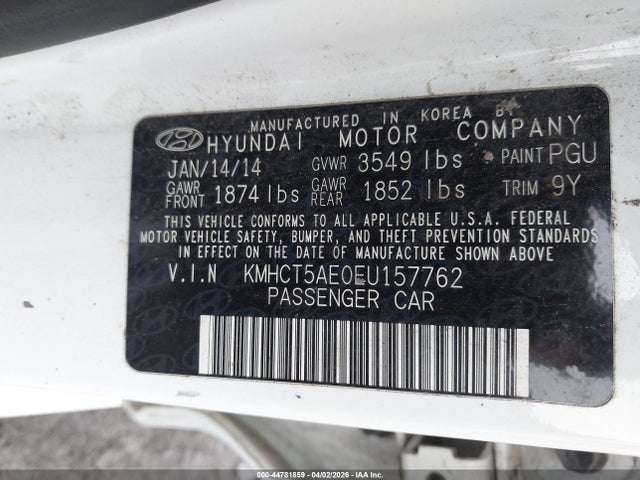 Aukcja sprzedaży 2014 Hyundai Accent Gs, vin: KMHCT5AE0EU157762, numer aukcji: 44781859
