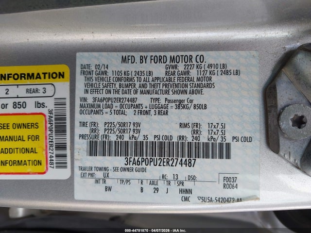 Ford Fusion Energi Se Luxury 2014 3FA6P0PU2ER274487 Image 9