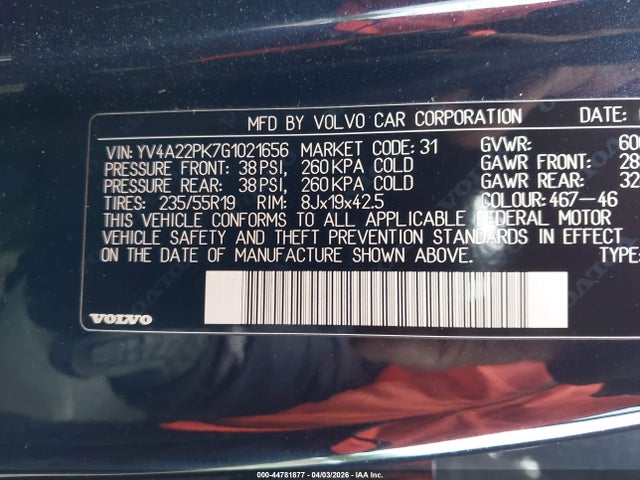 YV4A22PK7G1021656 Volvo Xc90 T6 Momentum