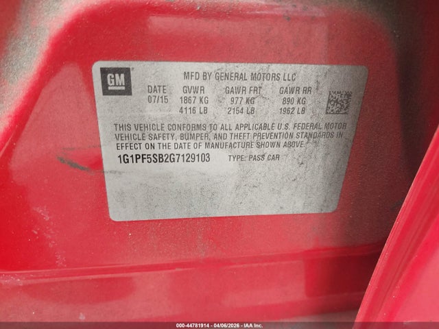 2016 CHEVROLET CRUZE LIMITED 1G1PF5SB2G7129103 Photo 8