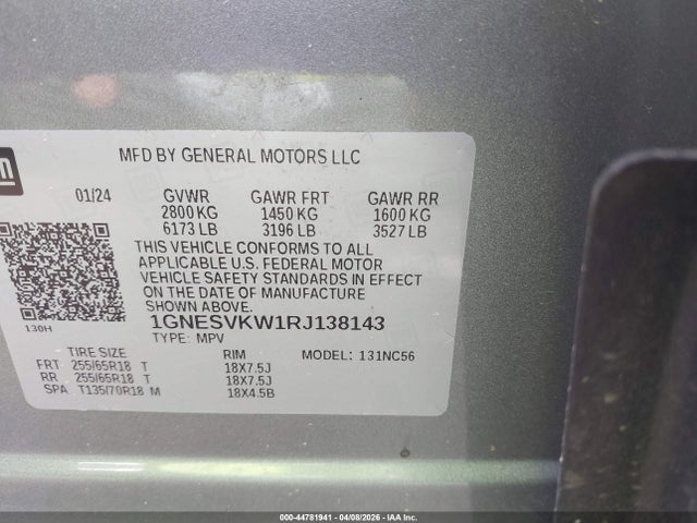 Продажа на аукционе авто 2024 Chevrolet Traverse Limited Fwd Lt Cloth, vin: 1GNESVKW1RJ138143, номер лота: 44781941