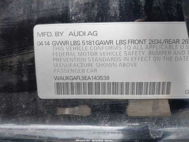 Aukcja sprzedaży 2014 Audi S4 3.0t Premium Plus, vin: WAUKGAFL9EA143538, numer aukcji: 44781951
