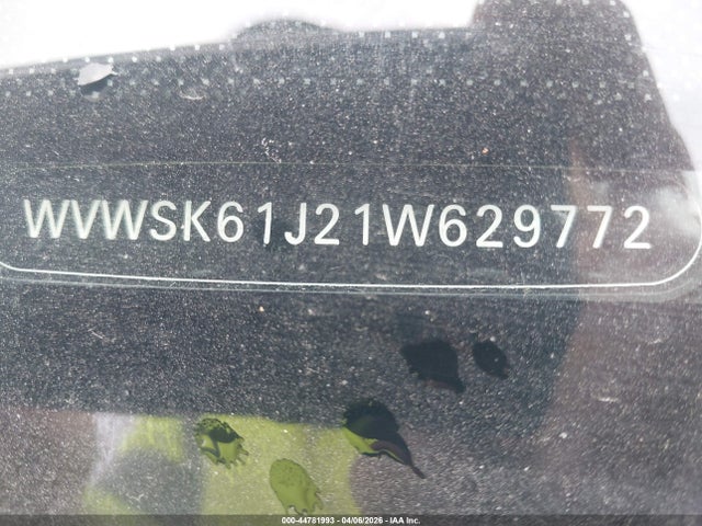 44781993 :رقم المزاد ، WVWSK61J21W629772 vin ، 2001 Volkswagen Jetta Gls مزاد بيع